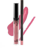 Liquid matte lip kit long lasting lipstick lip gloss with liner trending lip color  (3.25 ml, Pink)