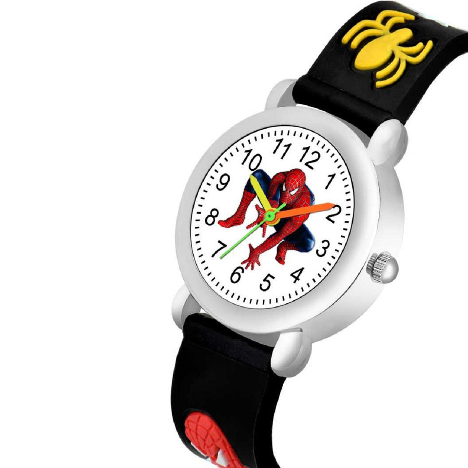 Kids Watch Boys Spider-man 3D Silicone Sports Watch Gifts for Boy Children Cartoon Sports Watch Clock