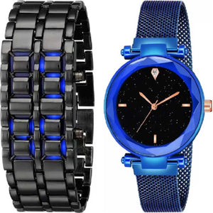 New Fashion Designer Metal Bracelet Watch Outdoor LED Digital Hour Mechanical Sports Watches Men Women