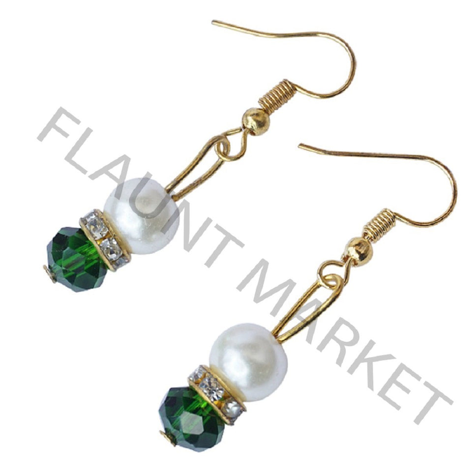 Fashionable Best Quality Designer Pearls Stylish Trending Jewel stone Set (Green)