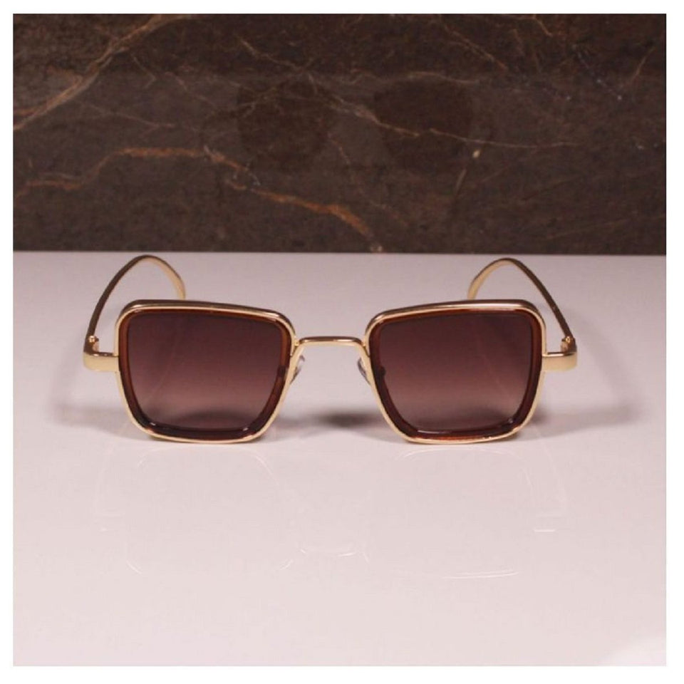 Trending Gold Square Frame Sunglasses Men Kabir Singh Indian Film Trendy Sun Glasses Celebrity Style