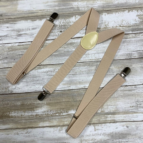Top Selling Solid Color Man Belt Woman Men's Suspenders Clip-on Y-Cream Braces Elastic Adjustable