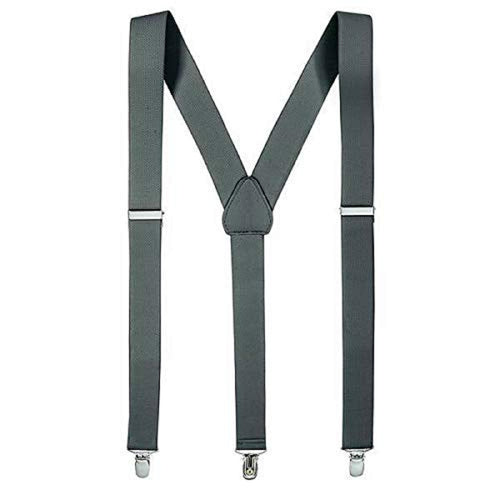 Top Selling Solid Color Man Belt Woman Men's Suspenders Clip-on Y-Grey Braces Elastic Adjustable