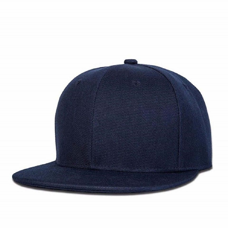 Top Quality Best Trending Black & Navy Blue Cotton Snapback Outdoor Adjustable Men Women Baseball Cap Solid Hip Hop Caps