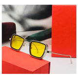 Trending Luxury Kabir Singh Indian Movie High Quality Sunglasses Men Square Silver Frame Cool Sun Shades Brand Design Yellow Glasses Boys