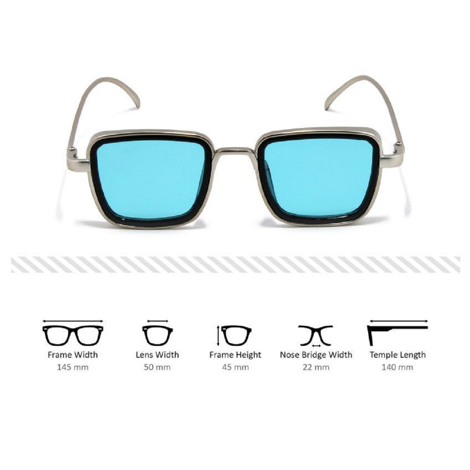 Trending  Luxury Kabir Singh Indian Movie High Quality Sunglasses Men Square Silver Frame Cool Sun Shades Brand Design Blue Glasses Boys