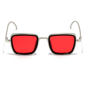 Trending Luxury Kabir Singh Indian Movie High Quality Sunglasses Men Square Silver Frame Cool Sun Shades Brand Design Red Glasses Boys
