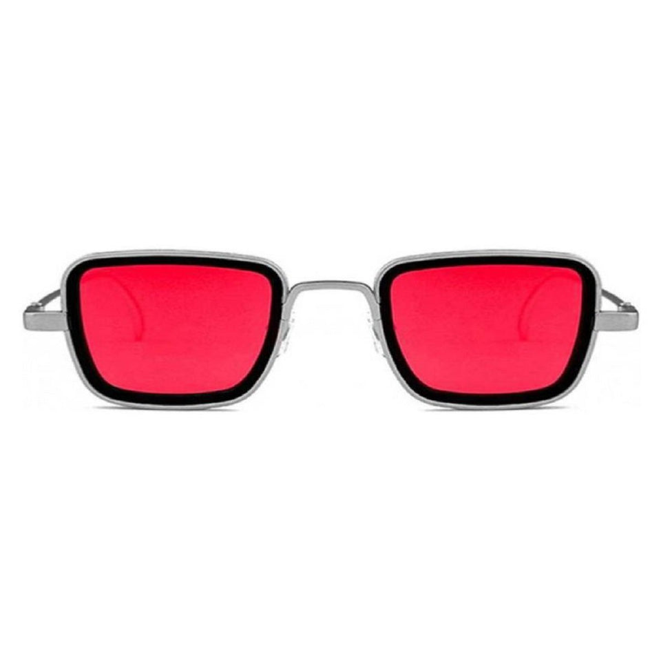 Trending Luxury Kabir Singh Indian Movie High Quality Sunglasses Men Square Silver Frame Cool Sun Shades Brand Design Red Glasses Boys