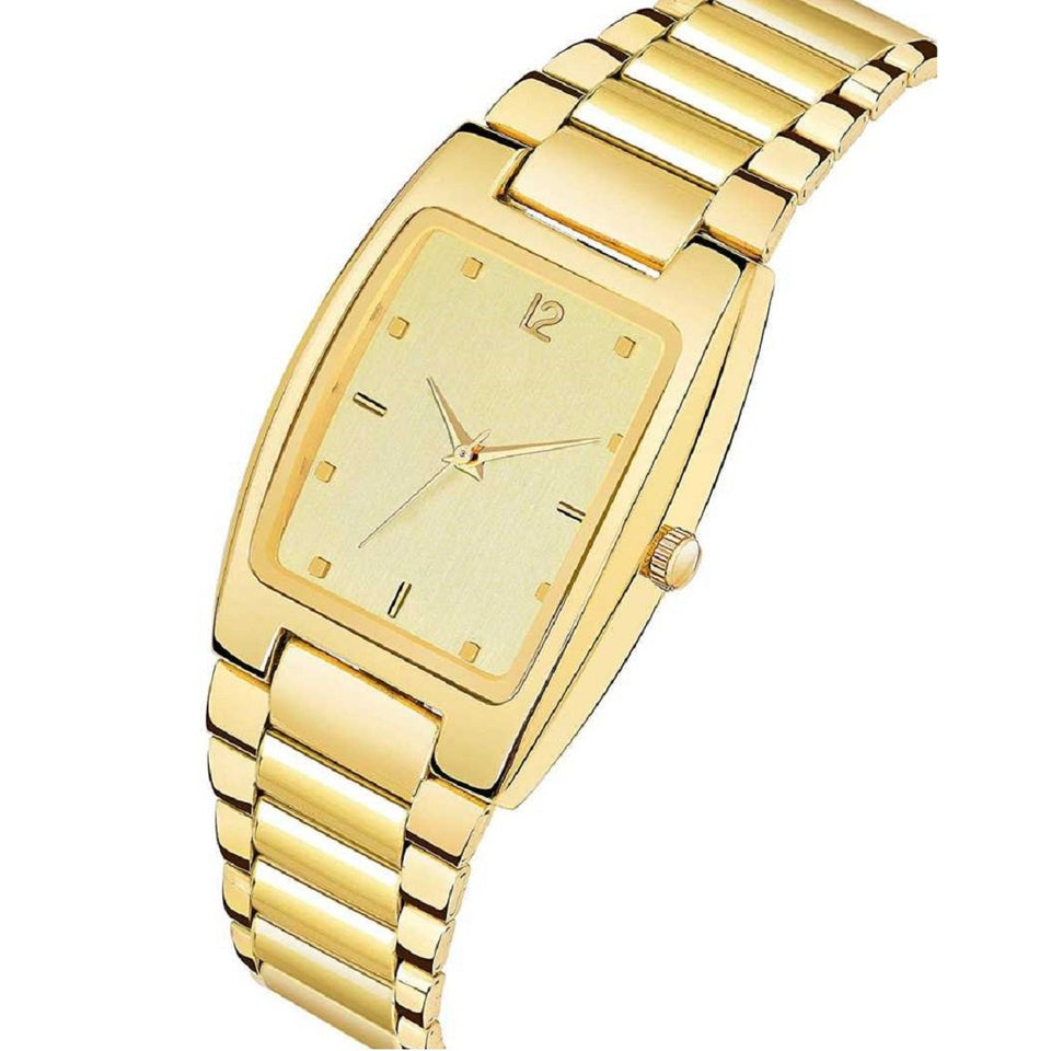 Hot Selling High Quality Golden Dial Analogue Square Watch For Men