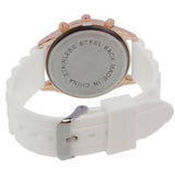 Trending Unisex Casual White Round Dial Quartz Women Analog Silicone Strap Sports Wrist Watches