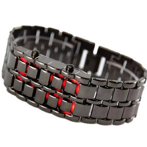 Stylish Black Chain Red Led Watch For Kids Digital Watches For Men