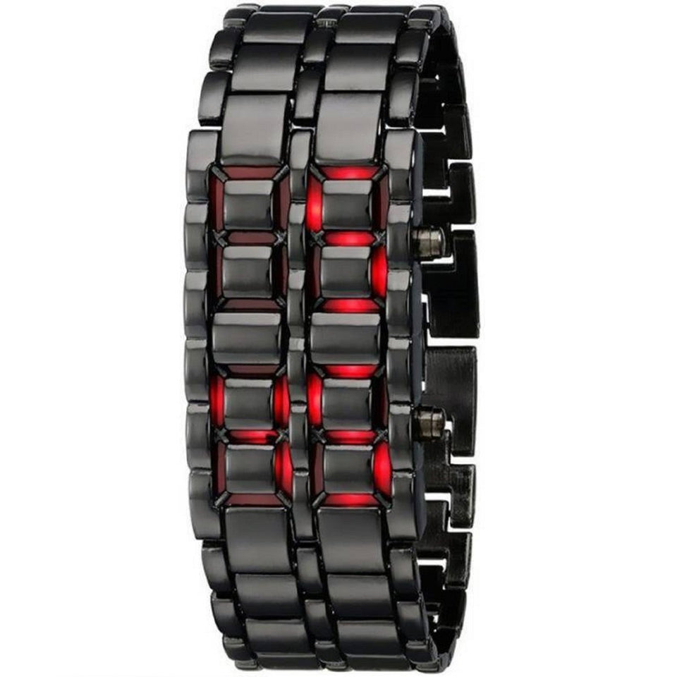 Stylish Black Chain Red Led Watch For Kids Digital Watches For Men