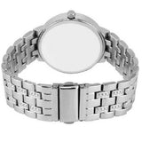 Trending Platinum New Luxury Brands Studded Stones Crystal Stainless Steel Quartz Analogue Silver Round Dial Women's Watch
