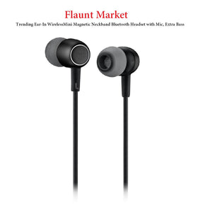 Top Quality Best Selling Trending Duet Mini Magnetic Neckband Bluetooth Headset with Mic, Extra Bass Stereo, Lightweight (Black)