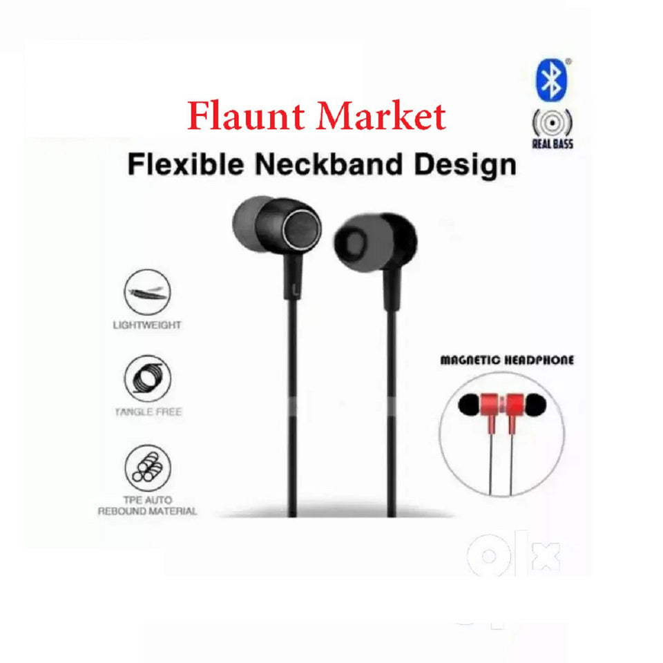 Top Quality Best Selling Trending Duet Mini Magnetic Neckband Bluetooth Headset with Mic, Extra Bass Stereo, Lightweight (Black)