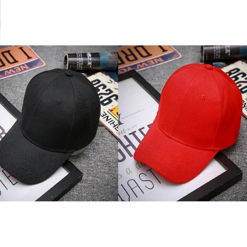 Trending Cotton Color Outdoor Sun Hat For Adult Unisex Casual Solid Adjustable Baseball Caps Women Men Black Red
