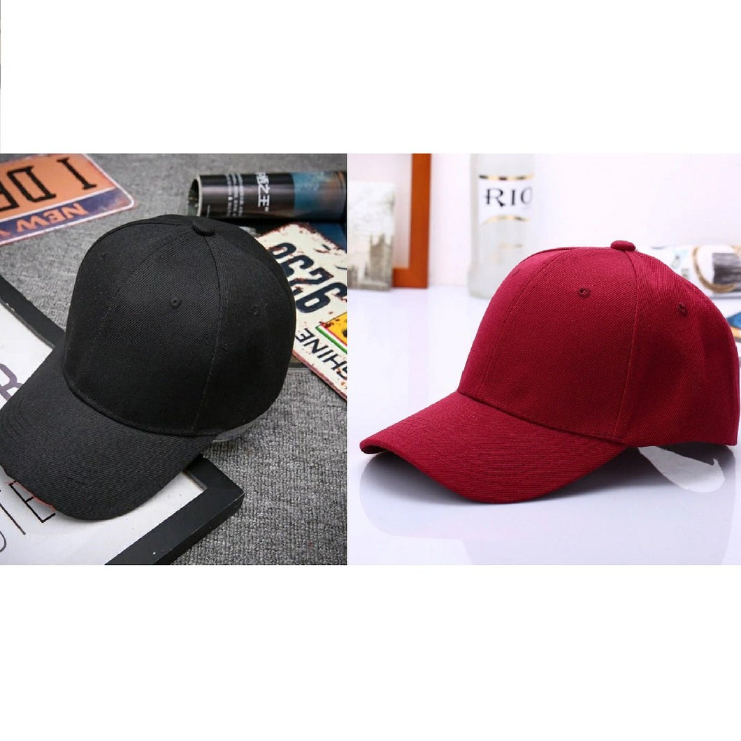 Trending Cotton Color Outdoor Sun Hat For Adult Unisex Casual Solid Adjustable Baseball Caps Women Men Black Maroon