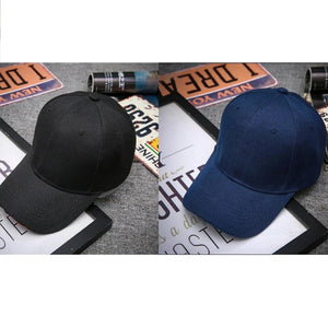 Trending Outdoor Sun Hat For Adult Unisex Casual Solid Adjustable Baseball Caps Women Men Black & Navy Blue
