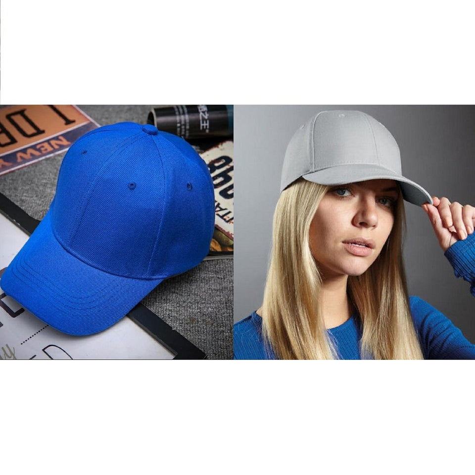 Trending Baseball 2020 Blue & Grey Cap Solid Color Snapback  Fitted Casual Hip Hop For Unisex