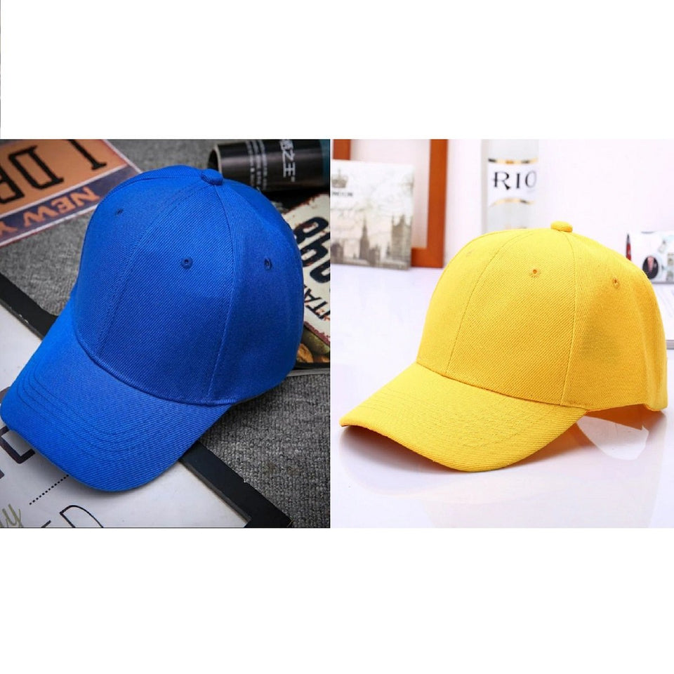 Trending Baseball 2020 Blue & Yellow Solid Color Snapback Caps Fitted Casual Hip Hop For Unisex