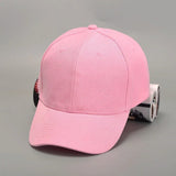 Trending Outdoor Sun Hat For Adult Unisex Casual Solid Adjustable Baseball Caps Women Men Black & Pink