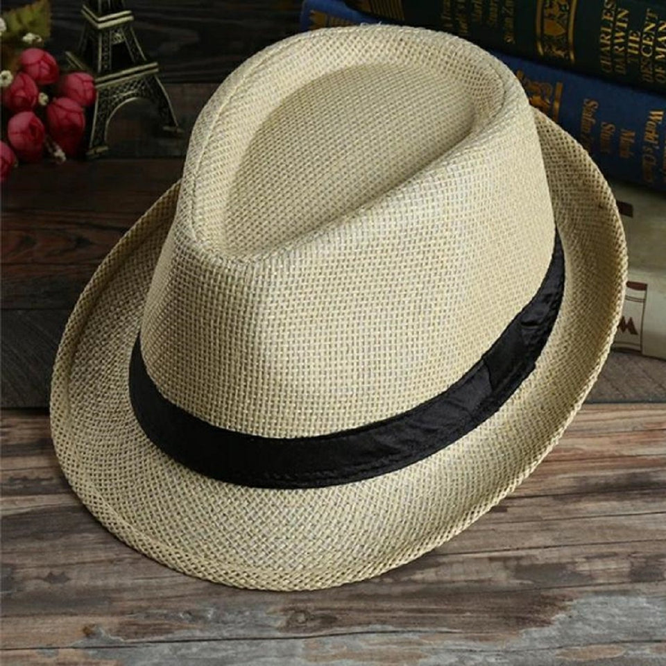 Trending Fashion Wild Sun Protection Outdoors Casual Women Summer Solid Cowboy Hat Men Retro Spring Beach Breathable Caps - Light Golden