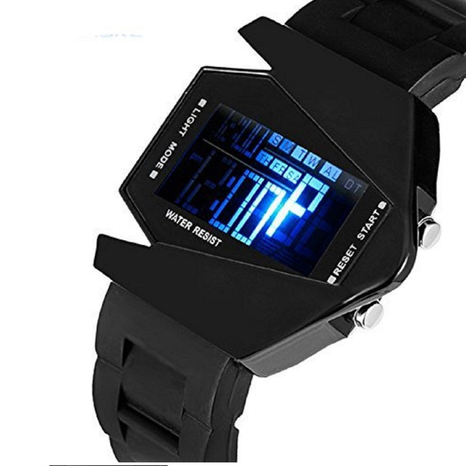 Trending High Quality Fashion Personality Student Electronic Watch Colorful LED Multi-Functional Plane Couple Watch