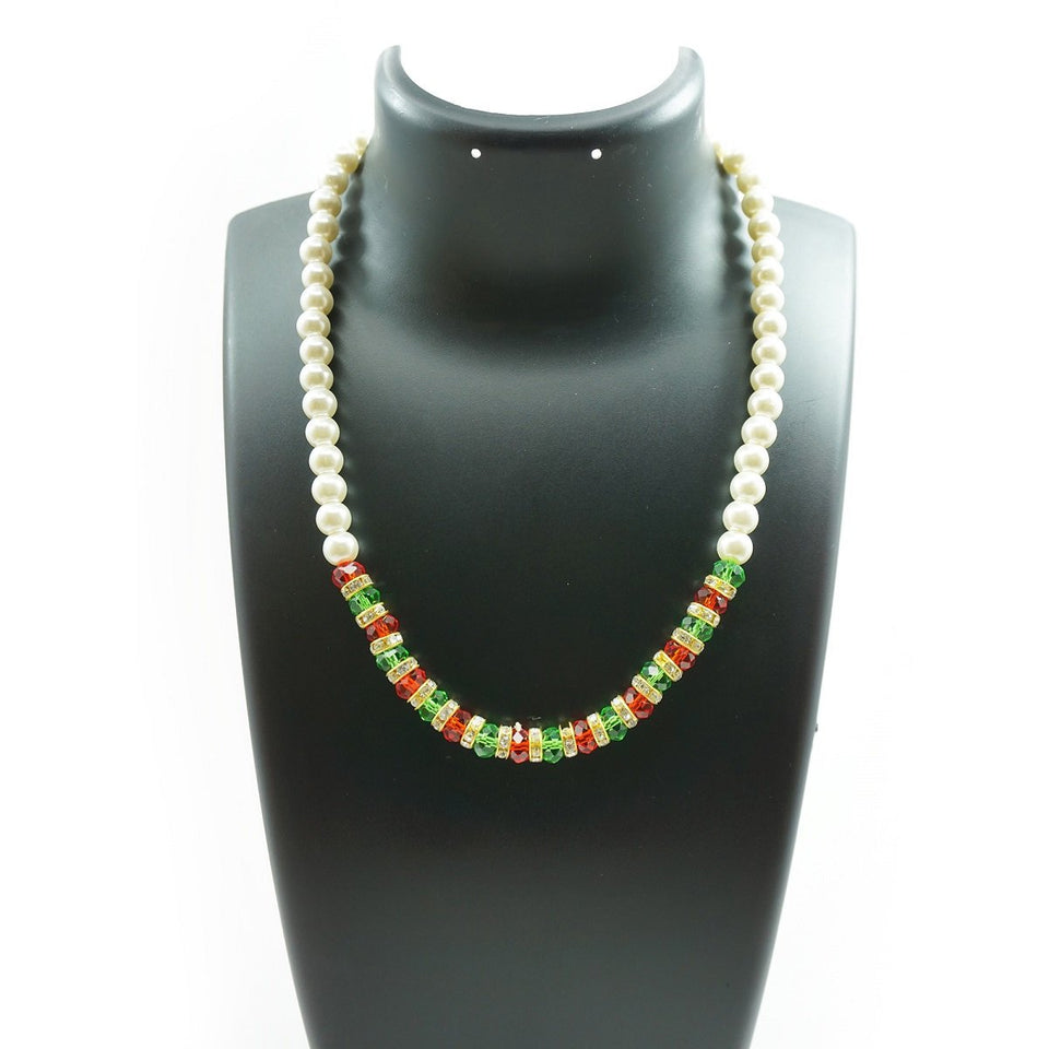 New Fashionable Best Quality Designer Pearls Stylish Trending Jewel Stone Set Multi-color Beautiful Set Of Neck Piece And Earrings