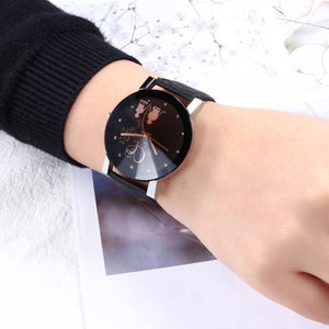 Trending Generation Couple Casual Leather Band Round Dial Quartz Analog Simple Wrist Watches Chronograph Women Men