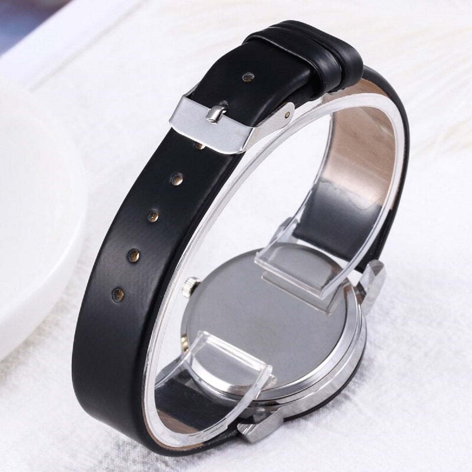 Trending Generation Couple Casual Leather Band Round Dial Quartz Analog Simple Wrist Watches Chronograph Women Men