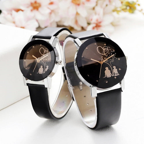 Trending Generation Couple Casual Leather Band Round Dial Quartz Analog Simple Wrist Watches Chronograph Women Men