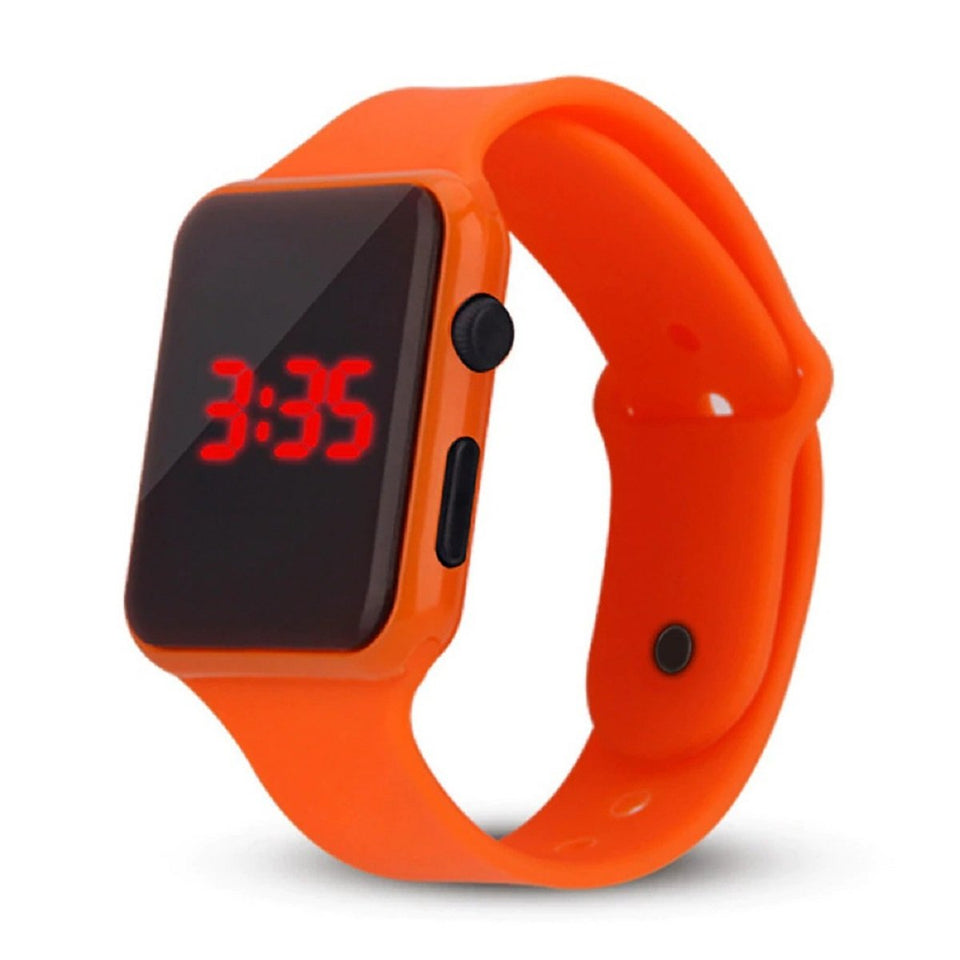 High Quality LED Student Couple Electronic Sports 2020 Sport Digital Watches Orange