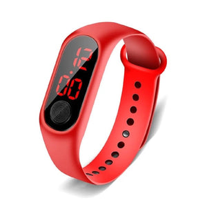 Top Quality Best Selling Trendy Sports Red LED Digital Bracelet Colorful Silicone Kids Children Wristwatch Gift Combo Of Two Watch