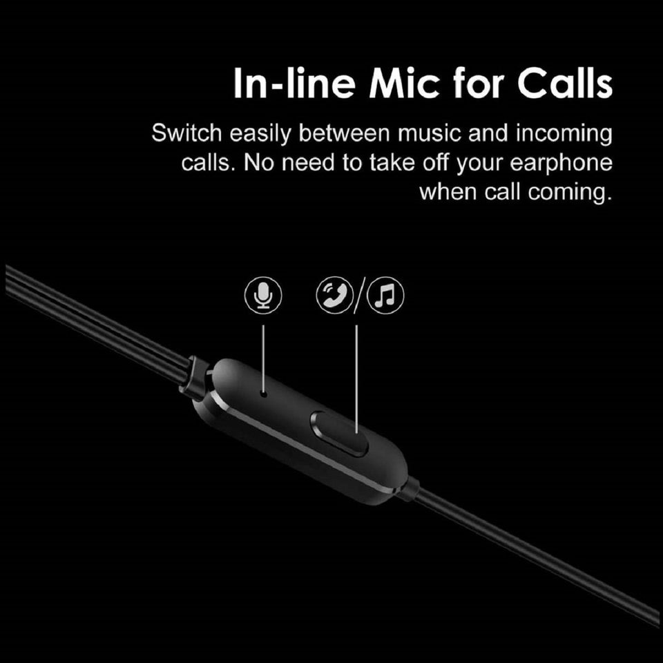 Top Quality Best Trending Conch Pure Bass & HD Sound in-Ear Wired Earphones with Mic (Black) for Redmi Mobiles