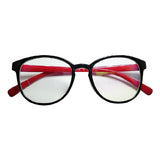Trending UV Protection Clear Round Black and Red Men's and Women's Sunglass Frame
