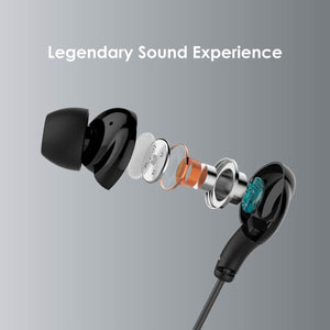Top Quality Best Trending Conch Pure Bass & HD Sound in-Ear Wired Earphones with Mic (Black) for Samsung Mobiles and Tablets