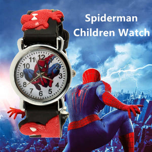 Trending Sale 3D Rubber Strap Spiderman Children Watch Kids Cartoon Sports Quartz Wrist watch for Boys Clock