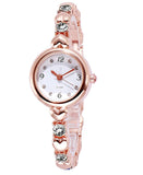 Fashion Best Quality Trending Sale Party-Wedding Formal Casual Rose Gold Strap White Stone Diamond Watch for Girls Analog Watch - For Women