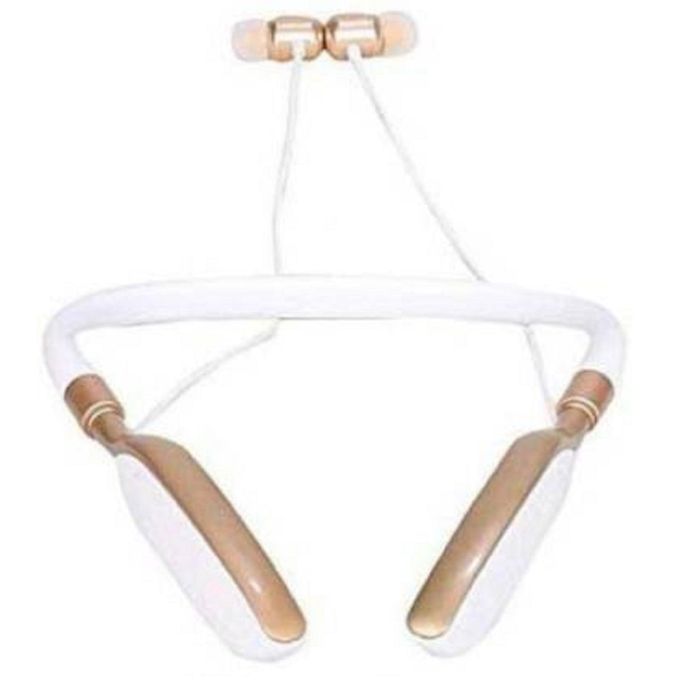 Top Quality Best Selling Sound Neckband Wireless With Mic Headphones Bluetooth Headset Without Mic  (Gold, In the Ear)