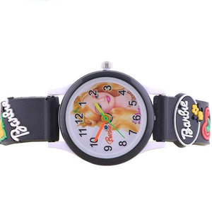 Trending Sale Top Quality Hot Selling Barbie Kids Black Color Children's Wrist Watch for Kids and Girls
