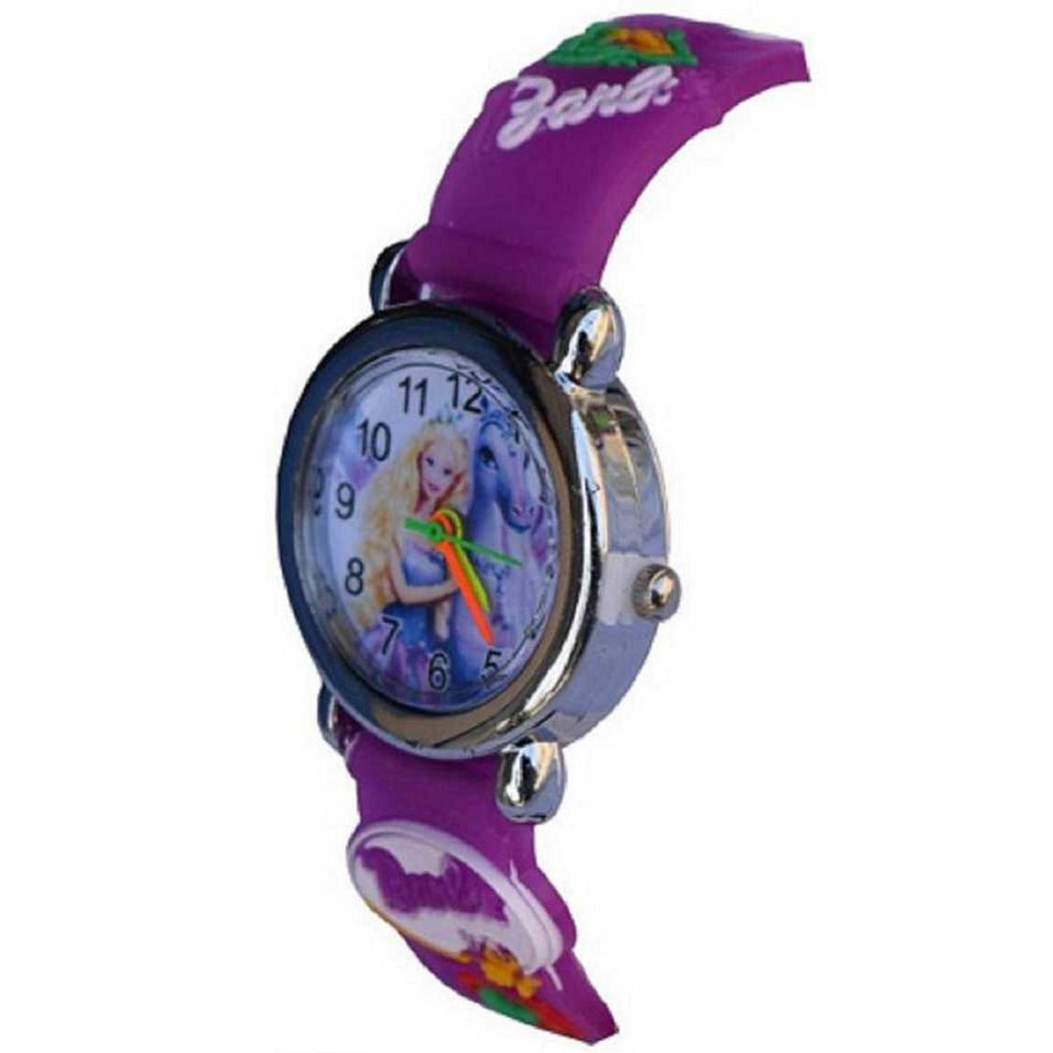Trending Sale Top Quality Hot Selling Barbie Kids Purple Color Children's Wrist Watch for Kids and Girls