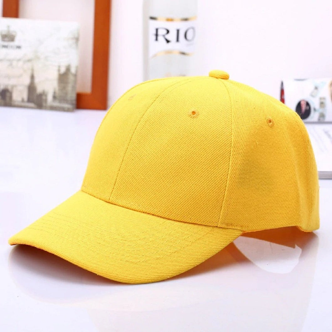 Top Quality Best Trending 2020 Yellow Solid Color Baseball Snapback Caps Fitted Casual Dad Hats For Men Women Unisex
