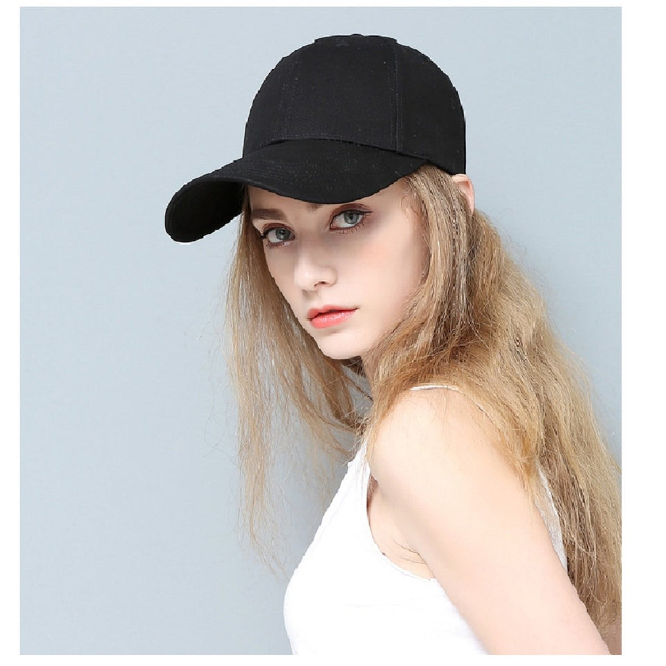 Trending Outdoor Sun Hat For Adult Unisex Casual Solid Adjustable Baseball Caps Women Men Black & White