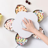 Trending Products 5 Compartments Flower Candy Box Serving Rotating Tray Dry Fruit, Candy, Chocolate, Snacks Storage Box, Masala Box for Home Kitchen