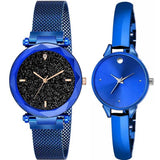Top Quality Trending 2020 New Luxury Women Watches Fashion Magnet Buckle Blue Ladies Wristwatch Starry Sky Diamond Gift Quartz