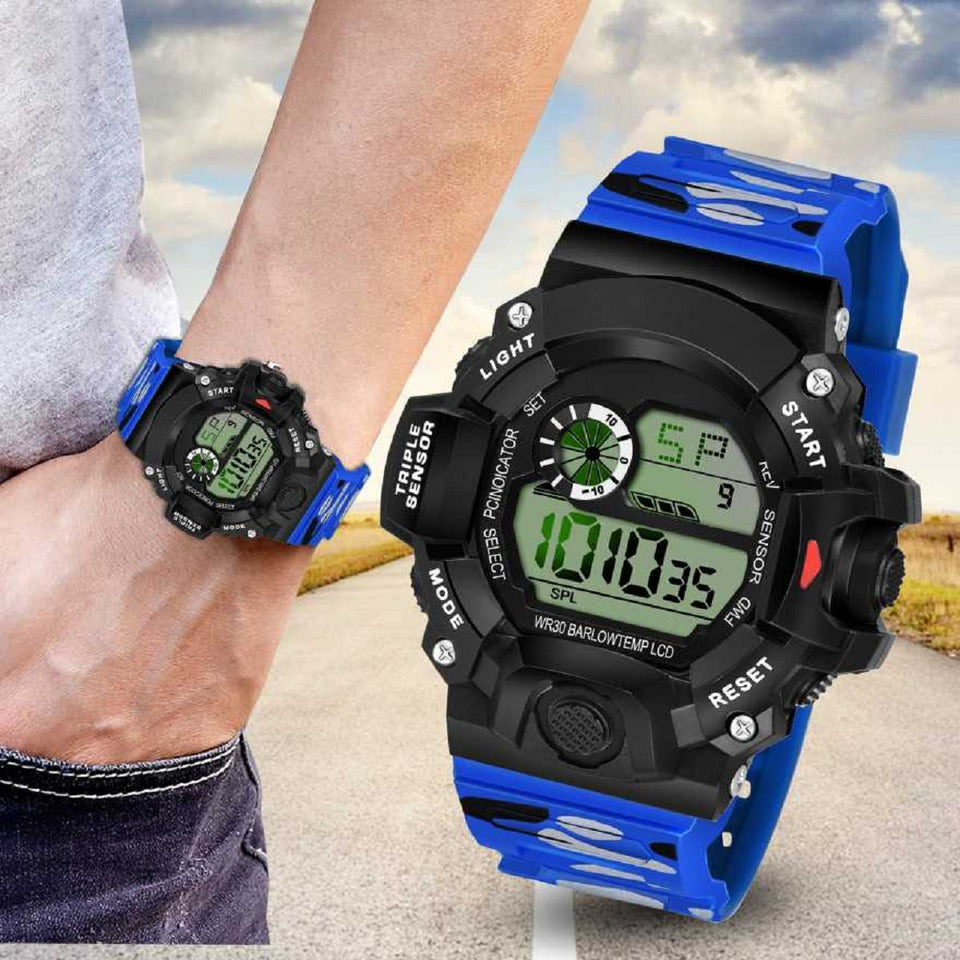 Best Quality Military Waterproof Sport Watch Digital Stopwatches For Men Watches {Blue}