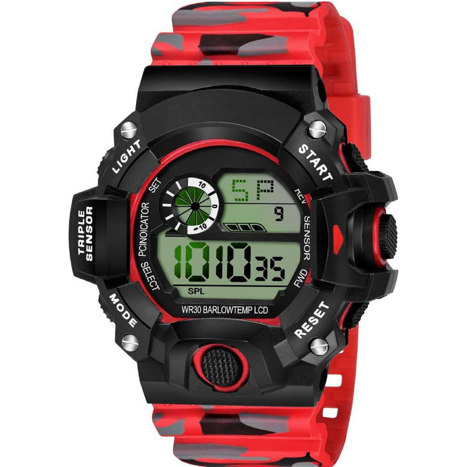 Best Quality Military Waterproof Sport Watch Digital Stopwatches For Men Watches {Red}