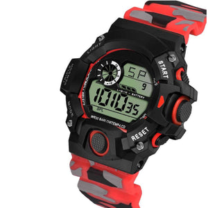 Best Quality Military Waterproof Sport Watch Digital Stopwatches For Men Watches {Red}