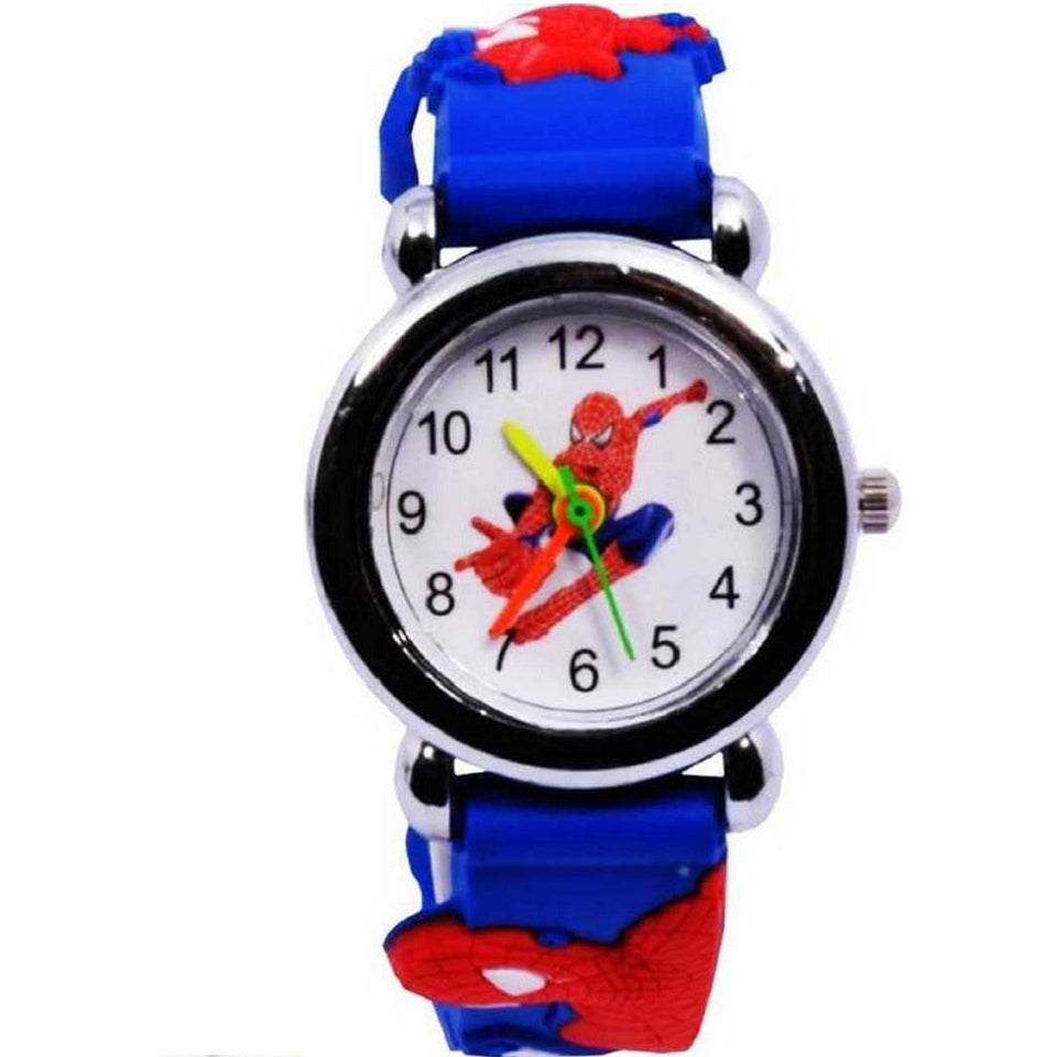 Trending Sale  Top Quality Hot Selling Smartwatch 3D Rubber Strap Spiderman Children Kids Cartoon Sports Quartz Wrist watch for Boys Clock