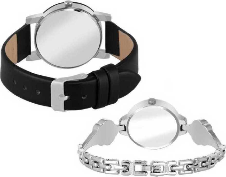 Stylish Glass RO13 Beautiful Lovers Couple Watch Combo Premium Design Fashionable Wrist Women's Analog Watch - For Women